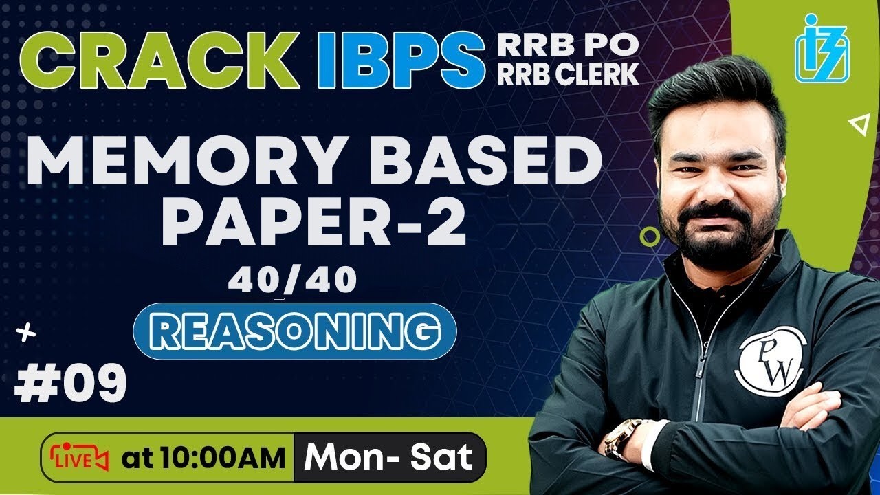 IBPS RRB PO 2024 | RRB PO REASONING LAST 5 YEARS MEMORY BASED PAPER -2 ...