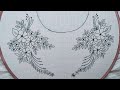 Trendy Hand Embroidery: Bullion Stitch Flowers Neck Design For Tops/Shirts/Kurtis/Kameez etc