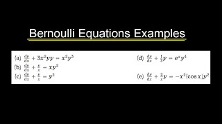 Bernoulli Equations(differential Equations)  _  examples