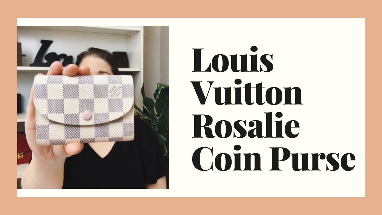 Louis Vuitton Coin Purse Rosalie Damier Azur Rose Ballerine in Coated  Canvas with Gold-tone - GB