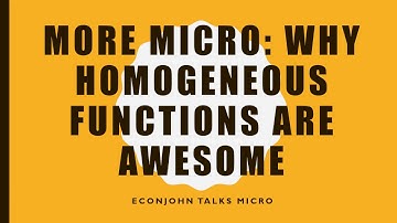 More Micro: Why Homogeneous Functions are Awesome