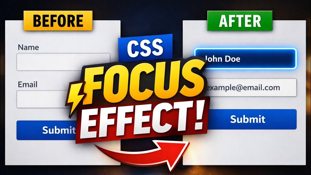 How to Create CSS Input Focus Effect | Accessible Form - YouTube