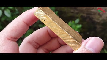 [Thuyết Bật Lửa]Dupont Mini kẻ xước màu vàng D177V