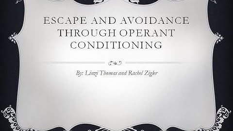 Escape and Avoidance Through Operant Conditioning