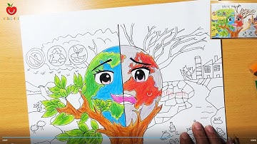 Vẽ tranh sống xanh | Vẽ bảo vệ môi trường | Vẽ tranh ô nhiễm môi trường | Tranh cổ động #smileart