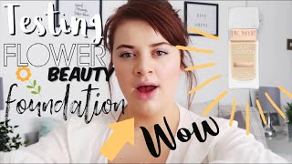 TESTING FLOWER BEAUTY FOUNDATION FOR DRY SKIN