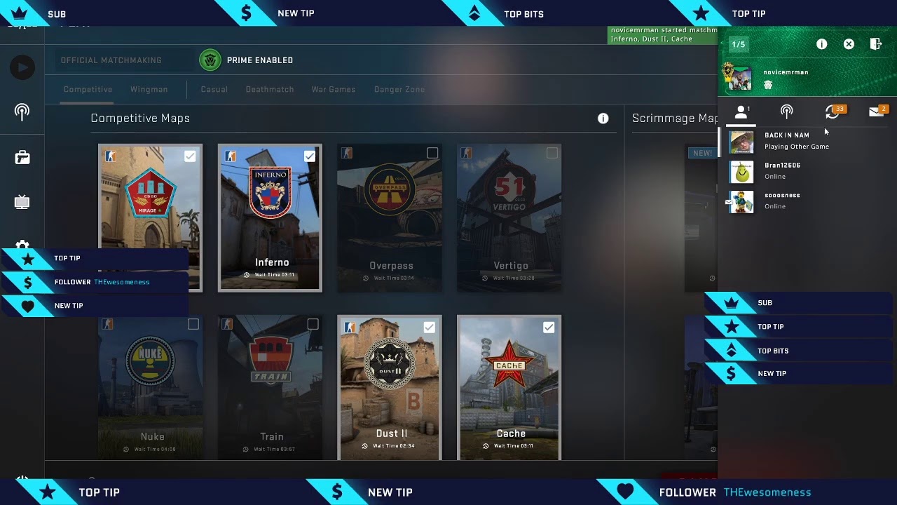 Epic cs go solo que because i have no freinds - YouTube