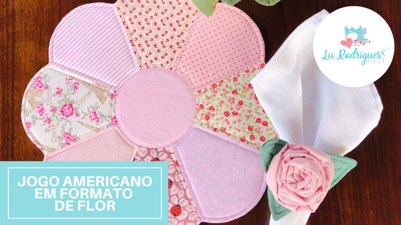 Jogo americano em formato de flor l Lu Rodrigues Atelie