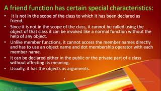 Lecture 8:  A Friend Function in C++