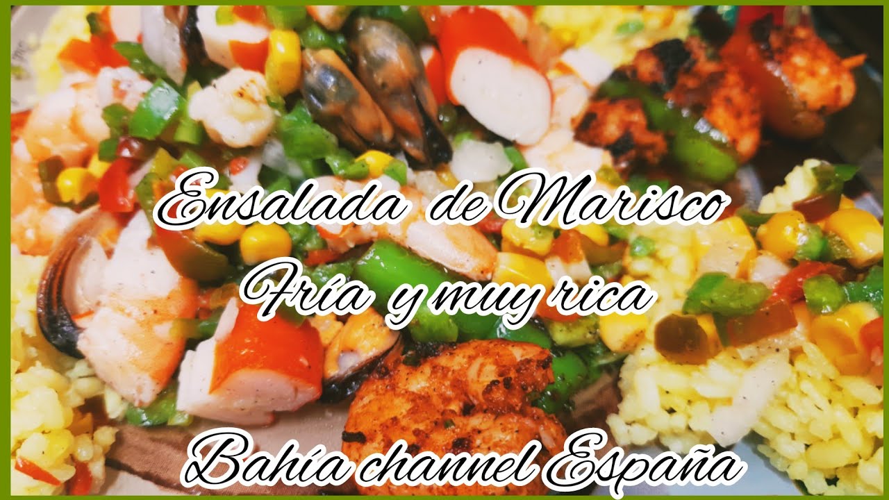 #Ensalada de # 🧜‍♀️ verano 💞#Marisco💞# fría y# rica سلطة فواكه البحر 💞باردة ولذيذة #الصيف