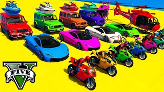 GTA V Spiderman Mega Ramp Boats, Cars, Motorcycle With Trevor and Friends Epic Stunt Map Challenge screenshot 4