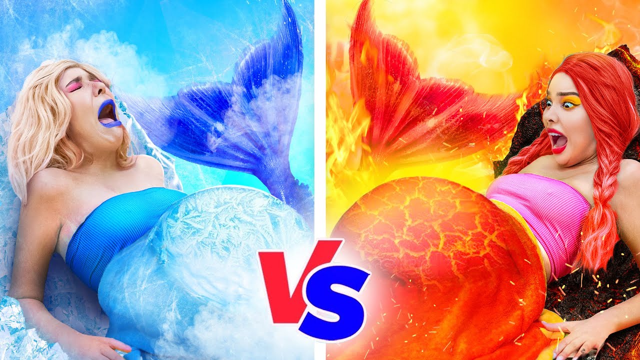 Hot vs Cold Mermaid Comet | Fire Girl vs Icy Girl Awkward Mermaid ...