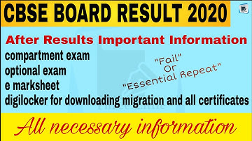 CBSE BOARD RESULT 2020||compartment exam, option exam, e marksheet, migration all information update
