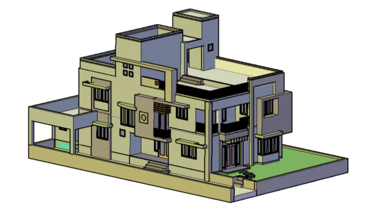 autocad 3d house dwg file free download