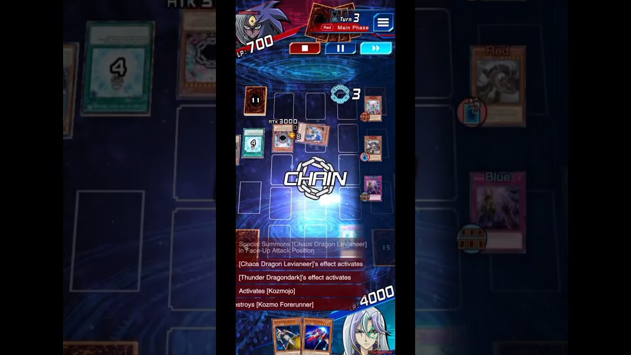 Kozmo destroying Chaos Thunder Dragon YuGiOh! Duel Links 