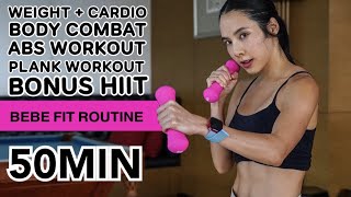 50นาที TABATA: Weight+Cardio/Body Combat/Abs Workout/Plank Workout/Bonus HIIT