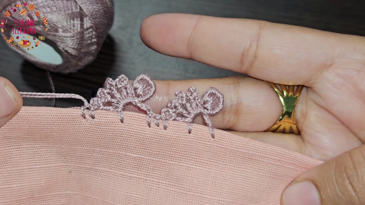 Turkish flower style crochet lace Border tutorial for dupatta,shirt,and table covers/Qureshia lace