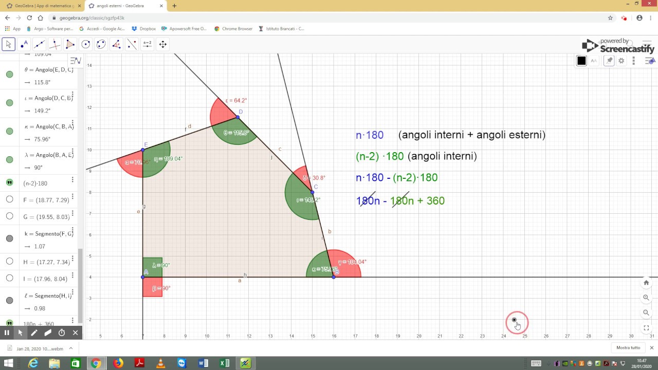 Somma Degli Angoli Esterni Di Un Poligono Youtube