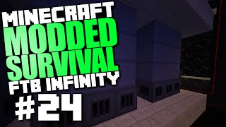 Minecraft Modded Survival #24 HOOTCH STEAM POWER, NEW BASE FTB Infinity