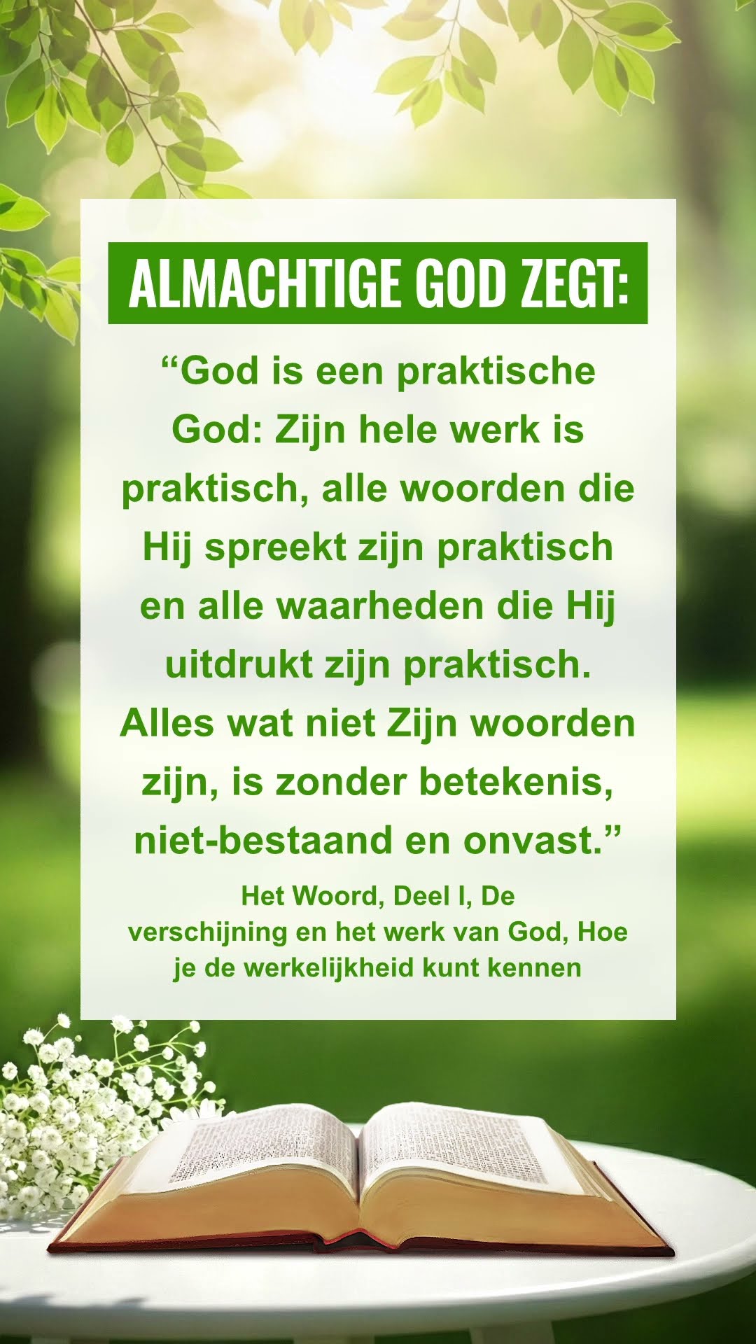 Word stil voor God en lees Zijn woorden om dichter tot Hem te komen