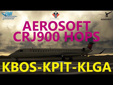 MSFS | Aerosoft CRJ900 VATSIM Ops - KBOS to KPIT to KLGA Double Sector Regional Ops!