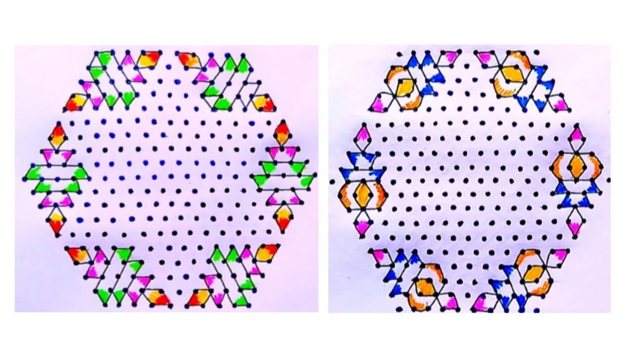 19-10 middle dots rangoli design/new trending festival rangoli designs/kolam design/rangoli muggulu 