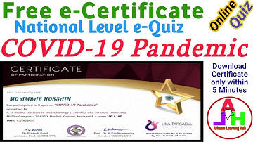 Covid-19 Pandemic Quiz | E- Quiz on COVID-19 Pandemic