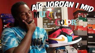 AIR JORDAN 1 MID "MULTI COLOR" UNBOXING and ON FEET