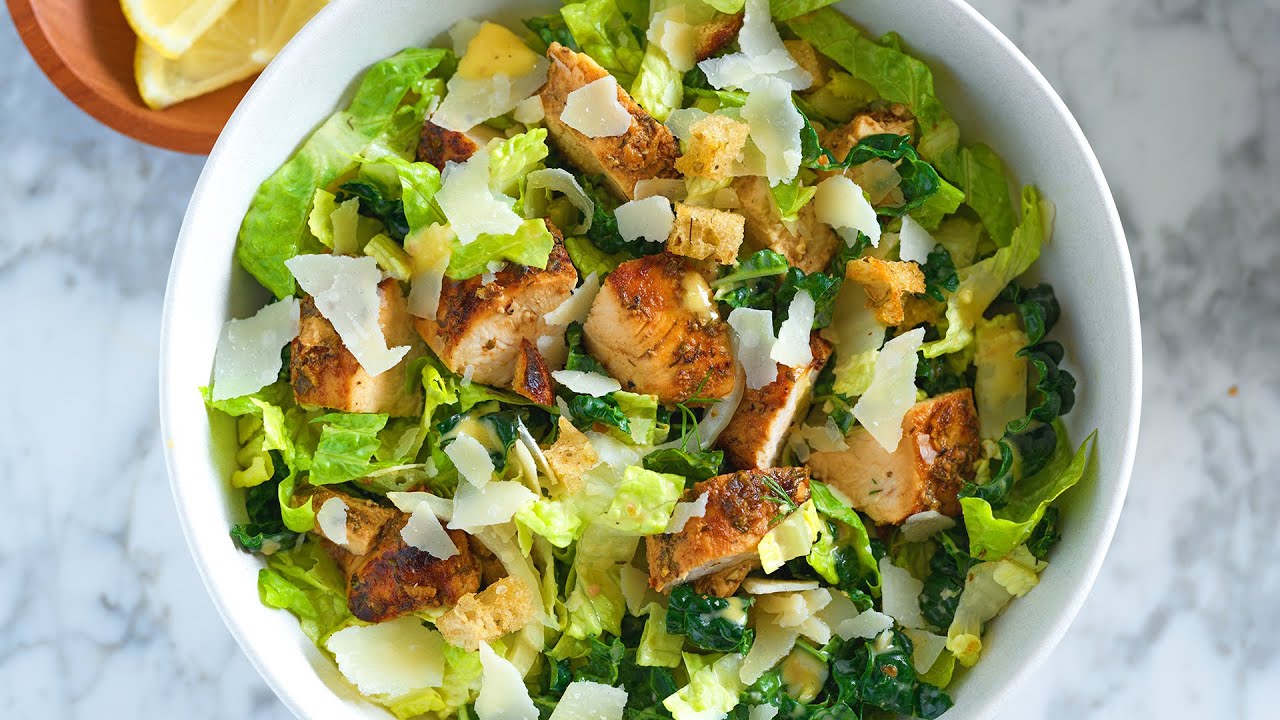 Perfect Chicken Caesar Salad Recipe - YouTube