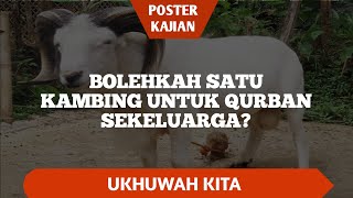 BOLEHKAH SATU KAMBING UNTUK QURBAN SATU KELUARGA?