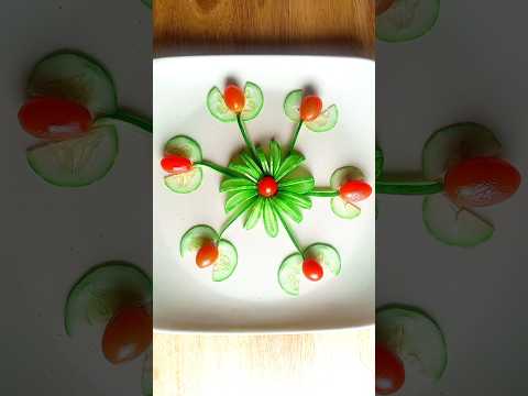 Carving Cucumber and Small Tomato|Fruit|Vegetables|Garnish#shorts