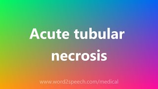 Acute tubular necrosis - Medical Meaning
