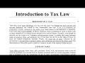 Introduction to Tax Law