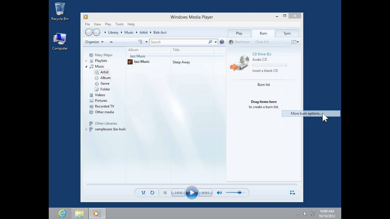 windows media player burn dvd