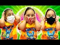 Maria Clara sews beautiful masks for friends ( شفا خيطت كمامات) - MC Divertida