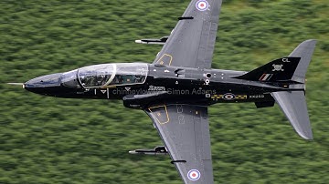 Mach Loop "like buses" 5 ship of Hawks low level from Bwlch