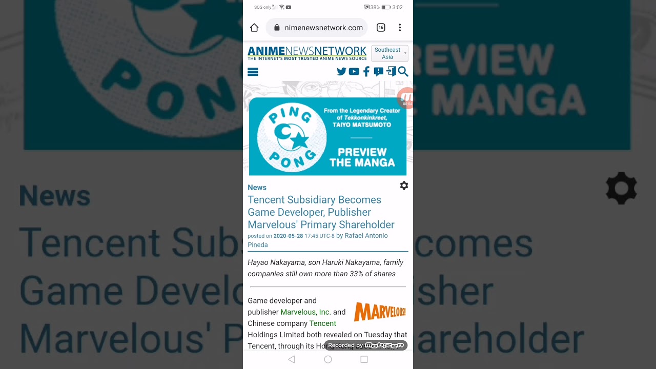 Tencent Subsidiary Becomes Game Developer, Publisher Marvelous' Primary Shareholder