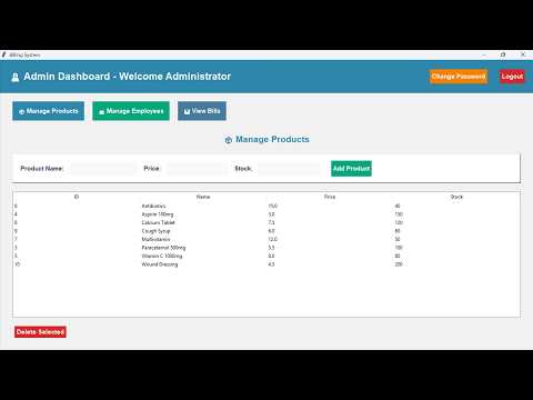 Python Billing System Using Tkinter MySQL Full Project With Admin Employee Login