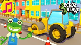 If You're Happy And You Know It Roll The Road | Nursery Rhymes | Gecko's Garage | Rick Road Roller