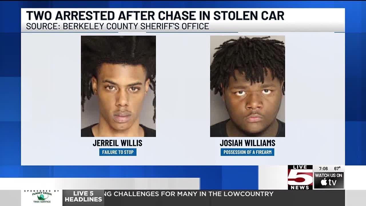 VIDEO: Berkeley County deputies arrest 2 men after pursuit with stolen ...