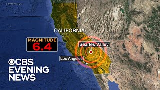 A 6.4 magnitude earthquake hit southern california and caused damage
in the city of ridgecrest. jolt one house to go up flames. carter
evans re...