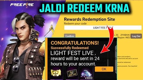 Redeem code today | Light Fest Countdown stream | Win Free Rewards | Today Redeem Code Free Fire
