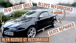 ALFA ROMEO GT DRIVEWAY RESTORATION | Alloys | Badges | Dents | New Grill