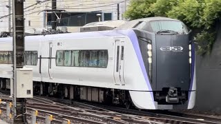 【ジョイント音最高!】E353系0番台モトS102編成 特急あずさ34号新宿行きが豊田駅4番線を通過するシーン