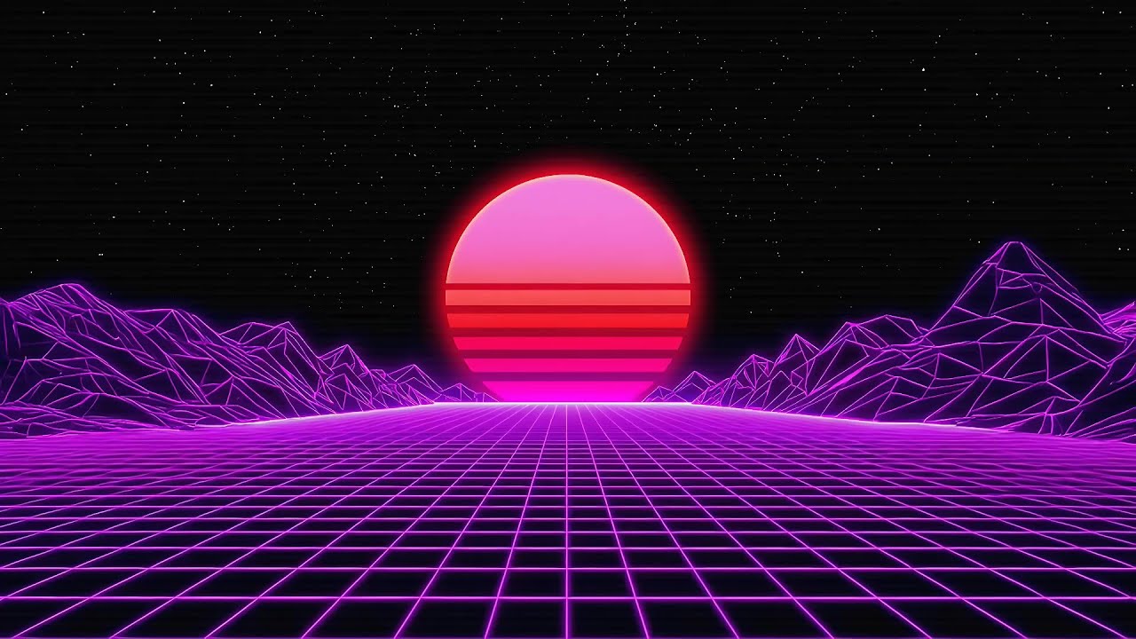 Seamless Synthwave Grid Drive Loop | Retro Futuristic Vaporwave Background (1920x1080)