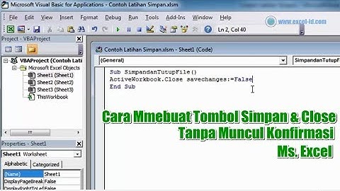 Cara Membuat Tombol Simpan dan Close VBA Excel