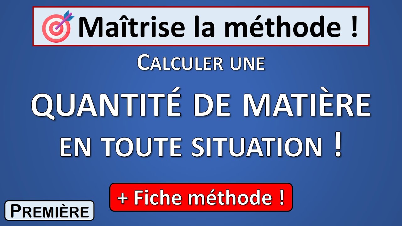 2. Calculer une quantité de matière en toute situation ! (1re) - YouTube
