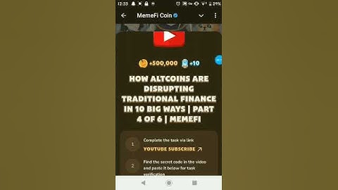 Memefi VEDIO code today. | How ALTCOIN ARE DISRUPTING TEADITIONAL FINANCE IN 10 BIG WAYS? #memefi #