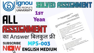 MPS-003 Solved Assignment "India: Democracy & Develop." English Medium For 1st Year #amanstudyswot