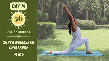 Day 14 - Surya Namaskar Challenge | 56 Sun Salutations (Follow Along) | Bharti Yoga